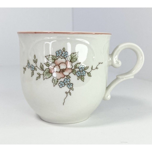 Villeroy & Boch ROSETTE, Set of 6 Porcelain Flat Cups/Teacups, 2 5/8” No Saucers - Picture 2 of 5